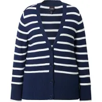 Ulla Popken Gebreid vest marine / wit