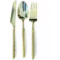 Decorline - Pearl Collection Bestekset 36-delig – Goud – Luxe Kunstof Bestek voor 12 Personen