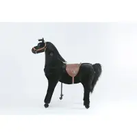 Animal Riding Looppaard Black Beauty XL-Large 8+ Jaar – Rijdier op Wielen – Zwart – Tot 80 kg – Verstelbaar Pedaal - Zadelhoogte 77 cm