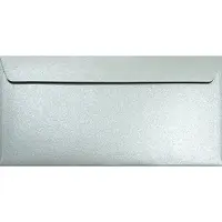 Netuno Metallic (parelmoer) zilveren enveloppen DL - 110 x 220 mm - 25 stuks - HK zelfklevend met plakstrip - 120 gram - Majestic -
