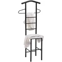 Idimex Kledingrek JIVO in zwart/wit met metalen frame