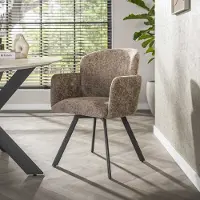 Dimehouse Set van 2 Moderne eetkamerstoelen Luma Hoven Rich Champagne - Chenille - Scandinavisch & Basic