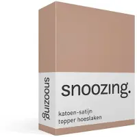 Snoozing katoen-satijn topper hoeslaken - 80x200 cm - Eenpersoons - Mokka