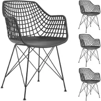 Idimex Tuinstoel ALICANTE, set van 4 - Zwart