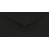 Netuno Gladde zwarte enveloppen DL - 110 x 220 mm - 25 stuks - NK natgelijmde - 115 gram - Sirio Color -