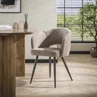 Dimehouse Moderne Eetkamerstoel Zand Cargo Tissee Stof - Chenille - Scandinavisch & Basic