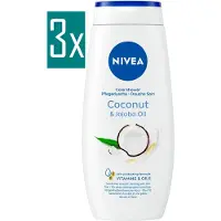 Nivea Persoonlijke verzorging Lichaamsverzorging Bad- & Douchemiddelen Douchecremes Coconut & Jojoba Oil Douchecrème - Body Wash met Kokosgeur - Met Vitamine C & E - Voordeelverpakking - 3 x 500 ml