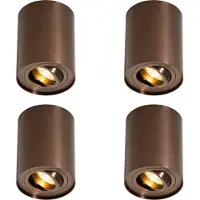 QAZQA Set van 4 moderne plafondspots donkerbrons draaibaar en kantelbaar - Rondoo Up