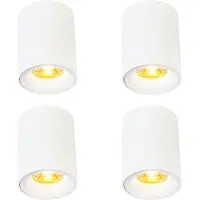 QAZQA Set van 4 moderne opbouwspots wit GU10 50mm - Ronda