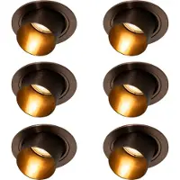 QAZQA Set van 6 moderne inbouwspots donkerbrons rond kantelbaar - Installa