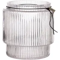 ERNST glazen vaas geribbeld transparant Ø19,5 cm x H20 cm