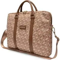GUESS G-Cube Stripes Laptoptas voor o.a. Notebooks (16 Inch) - Bruin