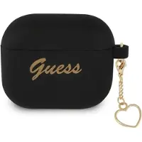 GUESS GUA3LSCHSK AirPods 3 hoesje, zwart, siliconen, "Charm Heart" collectie