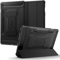 Spigen Rugged Armor Pro Bookcase voor de Samsung Galaxy Tab S10 FE / S9 FE - Zwart