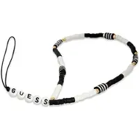 GUESS Gustbckh telefoonhouder, bedel met zwart-witte/zwart-witte Heishi kralen