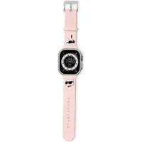 Karl Lagerfeld Pasek KLAWLSLKCNP Apple Watch 42/44/45/49mm różowy/roze bandje 3D Rubber Karl&Choupett (Hoogwaardige siliconen, Apple Watch Ultra, Apple Watch SE), Horlogebandjes, Roze