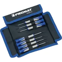 Promat /Tecwerk Set precisieschroevendraaiers | met centreerkop | 7 delig | sleuf / PH - 4000828141