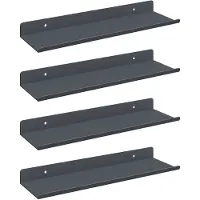 vidaXL Zwevende plank 4 st Antraciet 30 x 9 x 2,5 cm Staal