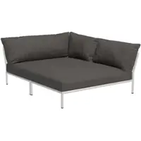Houe Loungeset Level 2 Cozy Corner Right Frame Muted White Cushion Dark Grey