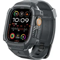 Spigen Hoesje en Bandje Geschikt voor Apple Watch Ultra 4 / 3 / 2 / 1 - Rugged Armor Pro Case - Grijs