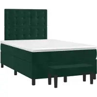 vidaXL Boxspring met matras fluweel donkergroen 120x190 cm