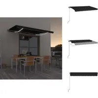 vidaXL Uitschuifbare Luifel - Uitschuifbare Luifels - Uittrekbare Luifel - Uittrekbare Luifels - Luifel automatisch met LED en windsensor 450x350 cm antraciet
