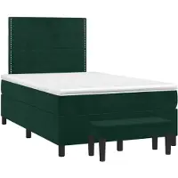vidaXL Boxspring met matras fluweel donkergroen 120x190 cm