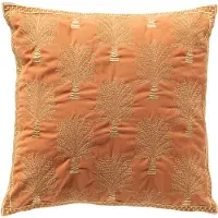 Dutch decor CYCAS - kussenhoes 45x45 cm - boommotief - Carnelian - oranje - met rits - zonder binnenkussen