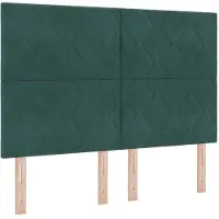 vidaXL LED Hoofdbord Donkergroen 160 cm Fluweel