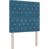 vidaXL LED Box Spring Bed met matras Donkerblauw 120 x 190 cm Fluweel