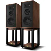 Wharfedale Super Linton Speakers & Super Linton Stands - Bundel - 3-weg, Kevlar Woofer, AMT Tweeter - Rijke Geluidskwaliteit - Iconisch Design – Walnoot/ Walnoot
