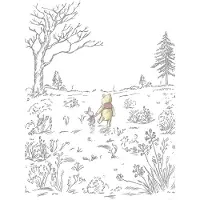 Overig Winnie The Pooh Fotobehang Walk - Meerkleurig - 2,80m X 200cm