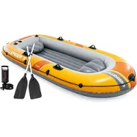 Intex Challenger 3 Boot Set - 295 x 137 x 43 cm - Inclusief peddels en pomp