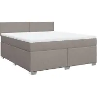 vidaXL Boxspring met matras stof taupe 180x200 cm
