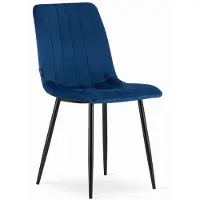 Leobert Fauteuil - - Lava - Donkerblauwe fluweel - 43 x 51 x 90 cm - Set van 4