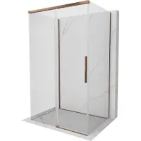 Mexen Rox-3S 3-zijdige douchecabine met schuifdeur 125 x 75 , transparant, roségoud - 8C2-125-075-60-00-3S
