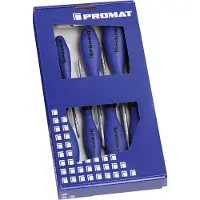 Promat /Tecwerk Schroevendraaierset | 7-delig sleuf / PH / PZD | 3-componentengreep | ronde kling - 4000827129