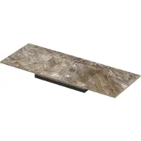 Ink Post Wastafel keramische slab envelop bak midden zonder kraangat 120x45x1 Earth glossy