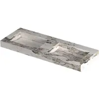 Ink Pitch Meubelwastafel 120x45cm Keramische Slab - Dubbel - Zonder Kraangaten - Island Glossy - 8718835388485 - Rechthoekig - Wastafels,