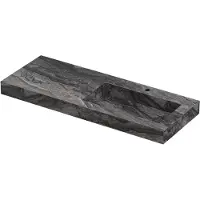 Ink Pitch Wastafel keramische slab rechts met drain en front en side skirts 1 kraangat 120x45x9 Venice brown glossy