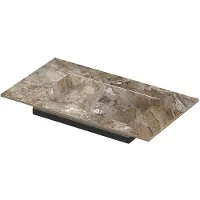 Ink Post Wastafel keramische slab envelop bak met 1 kraangat 80x45x1 Earth glossy