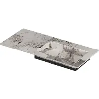 Ink Post Wastafel keramische slab envelop bak rechts met 1 kraangat 100x45x1 Island glossy