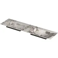 Ink Post Meubelwastafel 180x45cm Keramische Slab - Dubbel - 2 Kraangaten - Island Glossy - Keramiek - 8718835383879 - Rechthoekig - Wastafels,