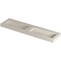Ink pitch wastafel keramische slab bak dubbel met drain en front en side skirts zonder kraangaten 180x45x9 travertin mat