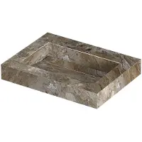Ink Pitch Meubelwastafel 60x45cm Keramische Slab - 1 Kraangat - Earth Glossy - 8718835372149 - Rechthoekig - Wastafels, Meubelwastafels