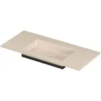 Ink Post Meubelwastafel 100x45cm Keramische Slab - Midden - Zonder Kraangat - Travertin Mat - Keramiek - 8718835372897 - Rechthoekig - Wastafels,