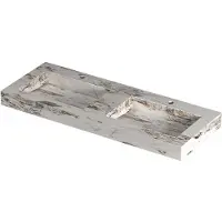 Ink Pitch Meubelwastafel 120x45cm Keramische Slab - Dubbel - 2 Kraangaten - Island Glossy - 8718835388522 - Rechthoekig - Wastafels, Meubelwastafels