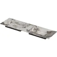 Ink Post Wastafel keramische slab envelop bak dubbel zonder kraangaten 160x45x1 Island glossy