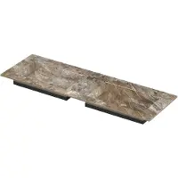 Ink Post Meubelwastafel 140x45cm Keramische Slab - Dubbel - Zonder Kraangaten - Earth Glossy - Keramiek - 8718835372712 - Rechthoekig - Wastafels,