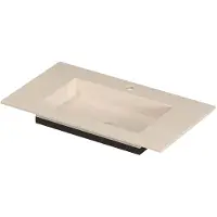 Ink Post Meubelwastafel 80x45cm Keramische Slab - 1 Kraangat - Travertin Mat - Keramiek - 8718835372880 - Rechthoekig - Wastafels, Meubelwastafels
